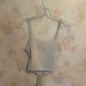 SHEIN Whote Ribbed Crop Camisole Top